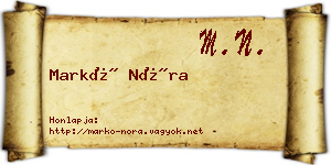Markó Nóra névjegykártya
