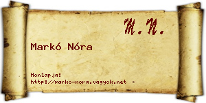 Markó Nóra névjegykártya