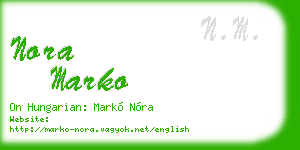 nora marko business card